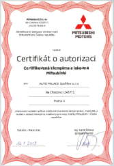 Certifikát Mitsubishi